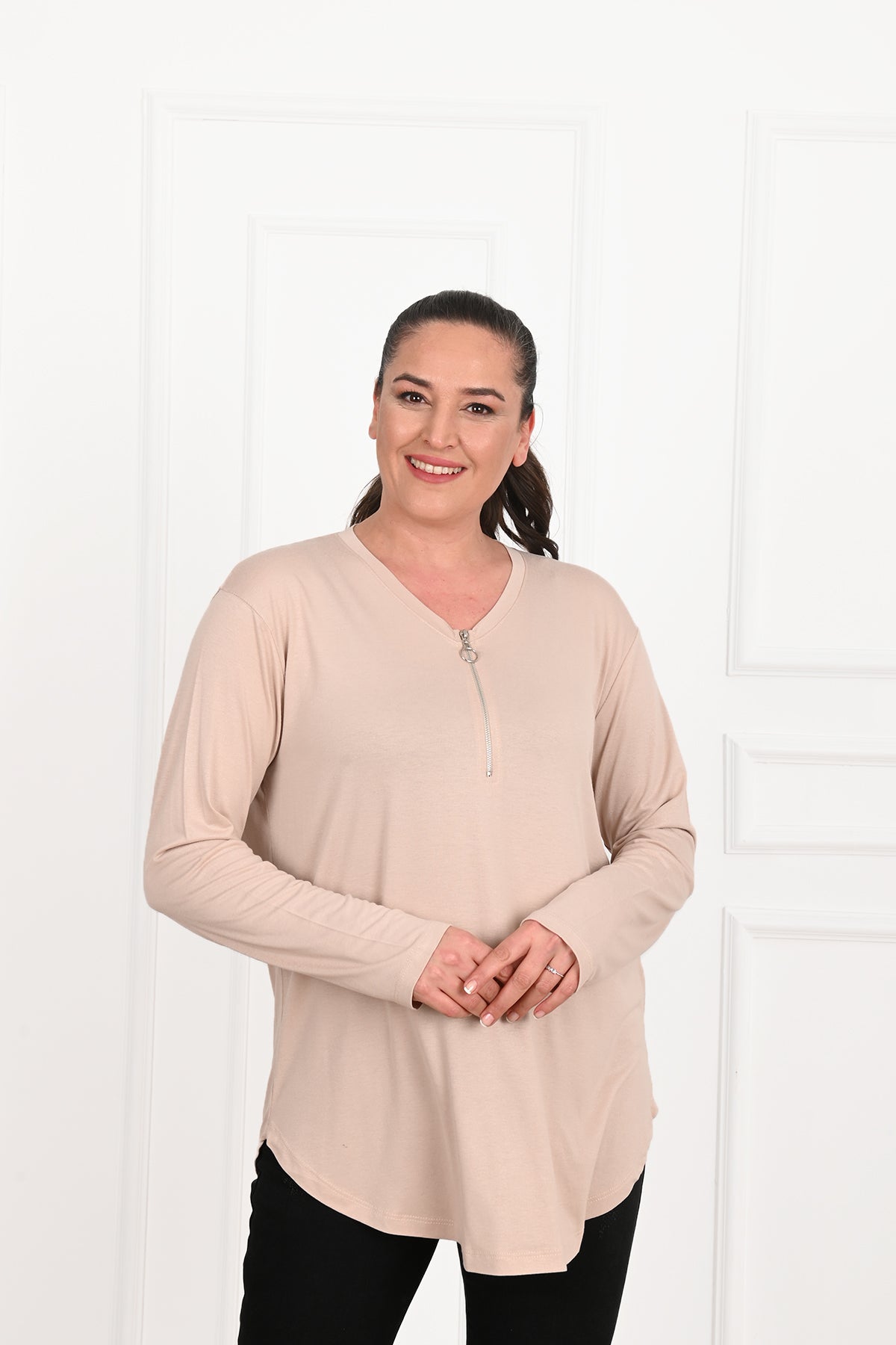 Bluza dama marimi mari cu fermoar 1387-23