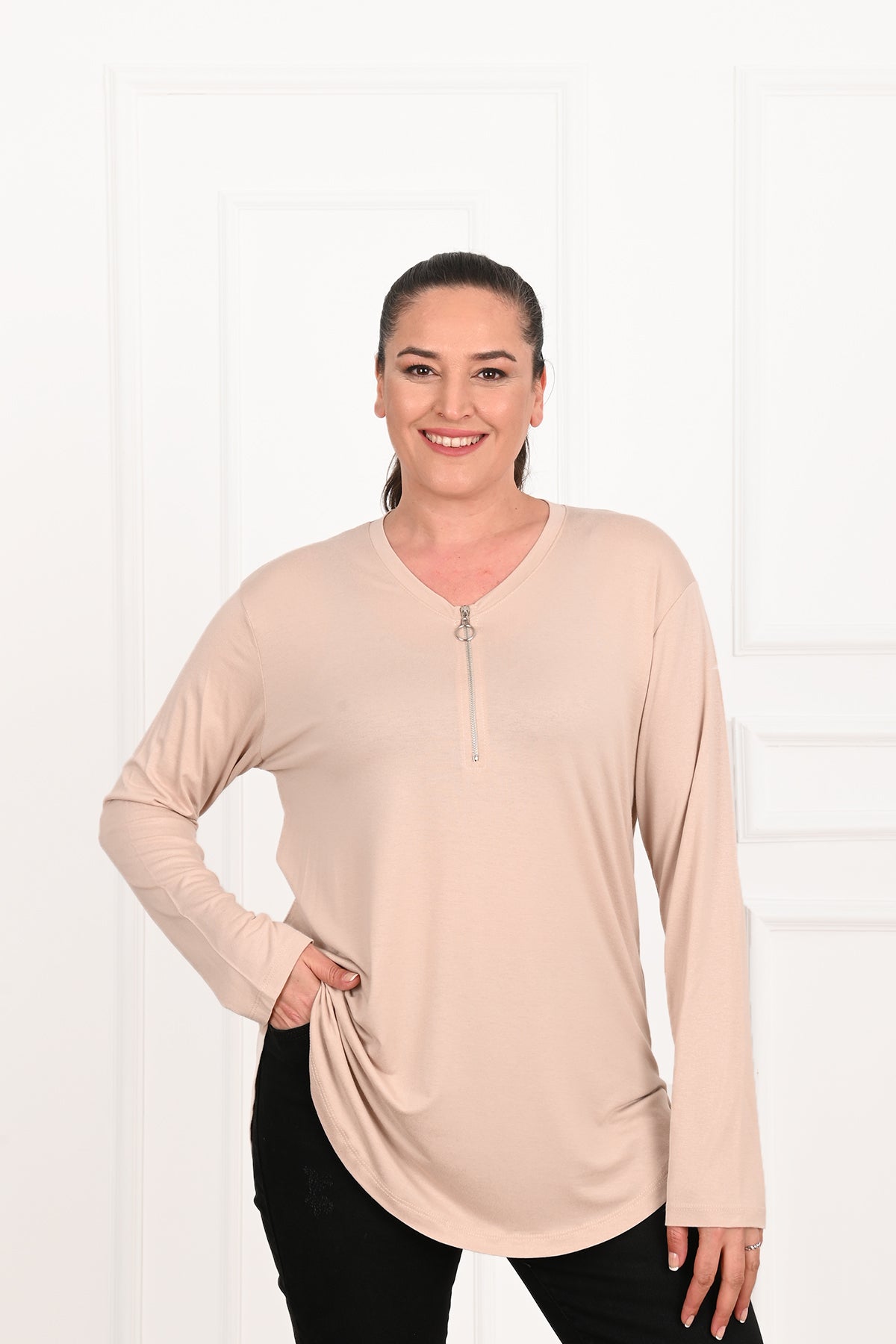 Bluza dama marimi mari cu fermoar 1387-23