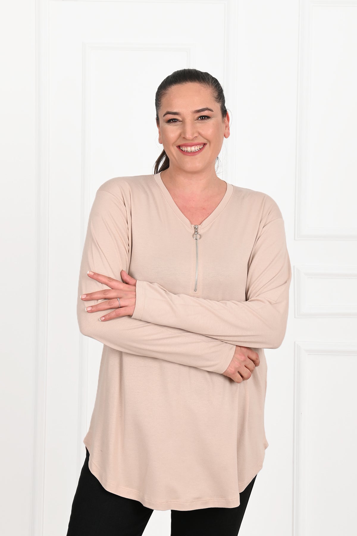 Bluza dama marimi mari cu fermoar 1387-23