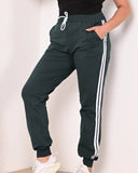 Pantalon dama marimi mari de trening 2 dungi 6008-22
