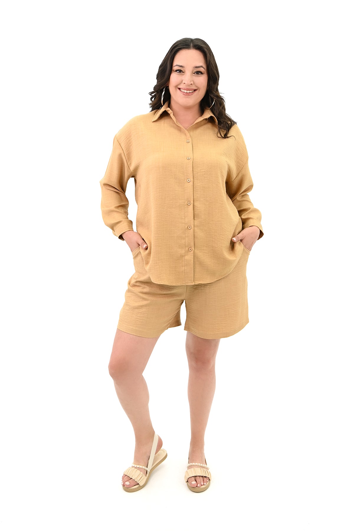 Set dama marimi mari pantaloni scurti cu camasa 8121 -24