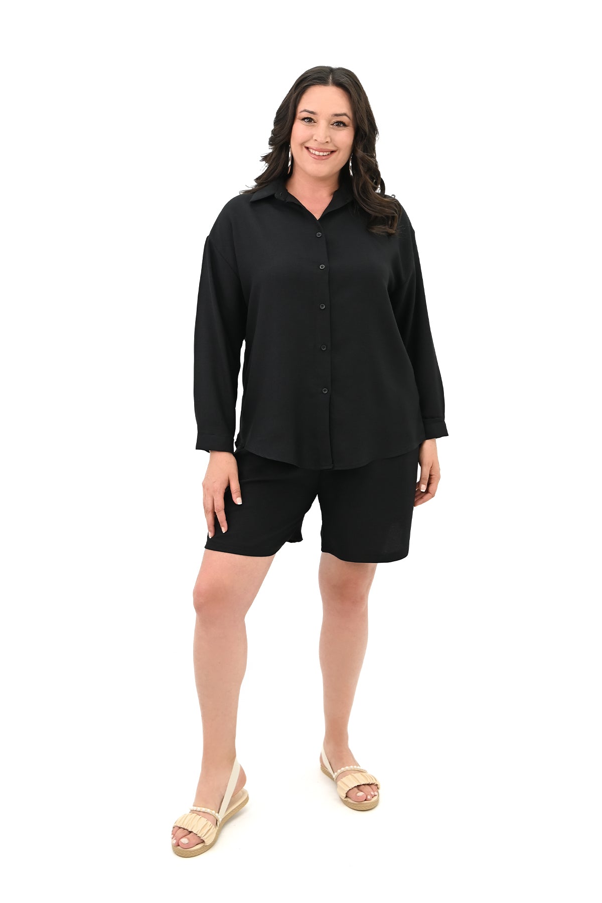 Set dama marimi mari pantaloni scurti cu camasa 8121 -24