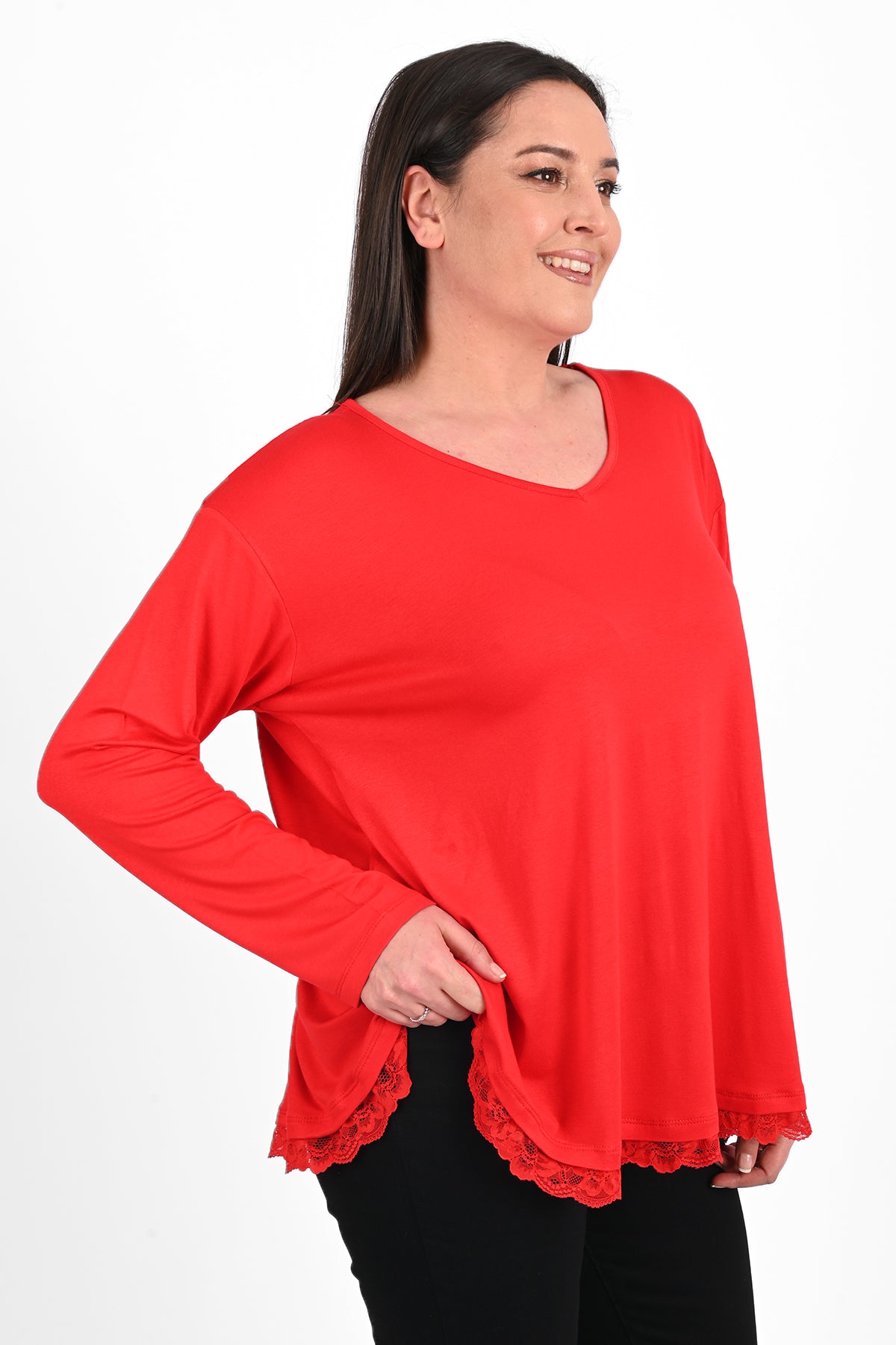 Bluza dama marimi dantela 1386-23