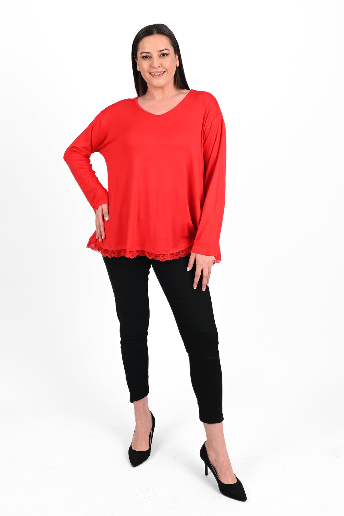 Bluza dama marimi dantela 1386-23