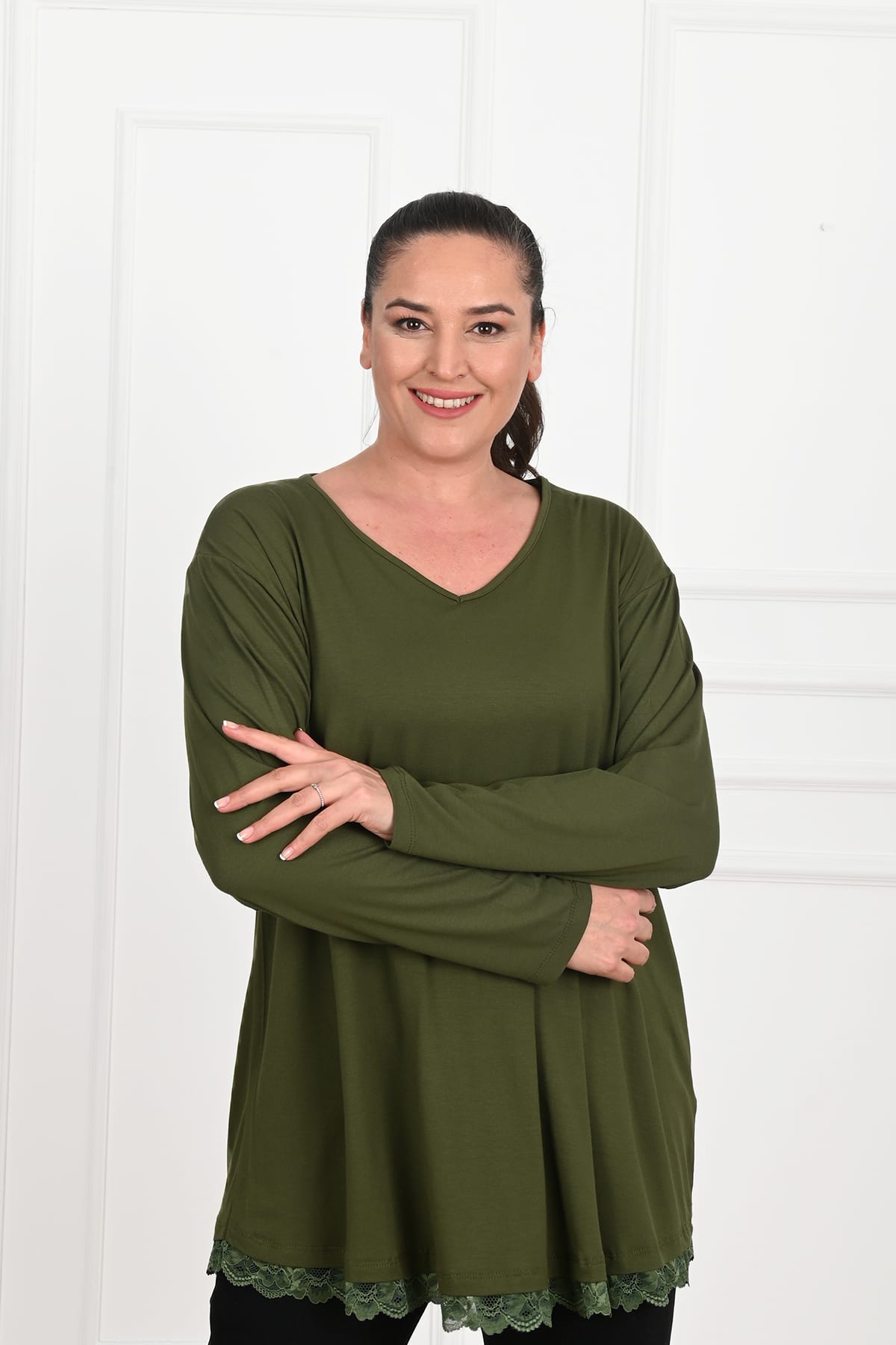 Bluza dama marimi dantela 1386-23