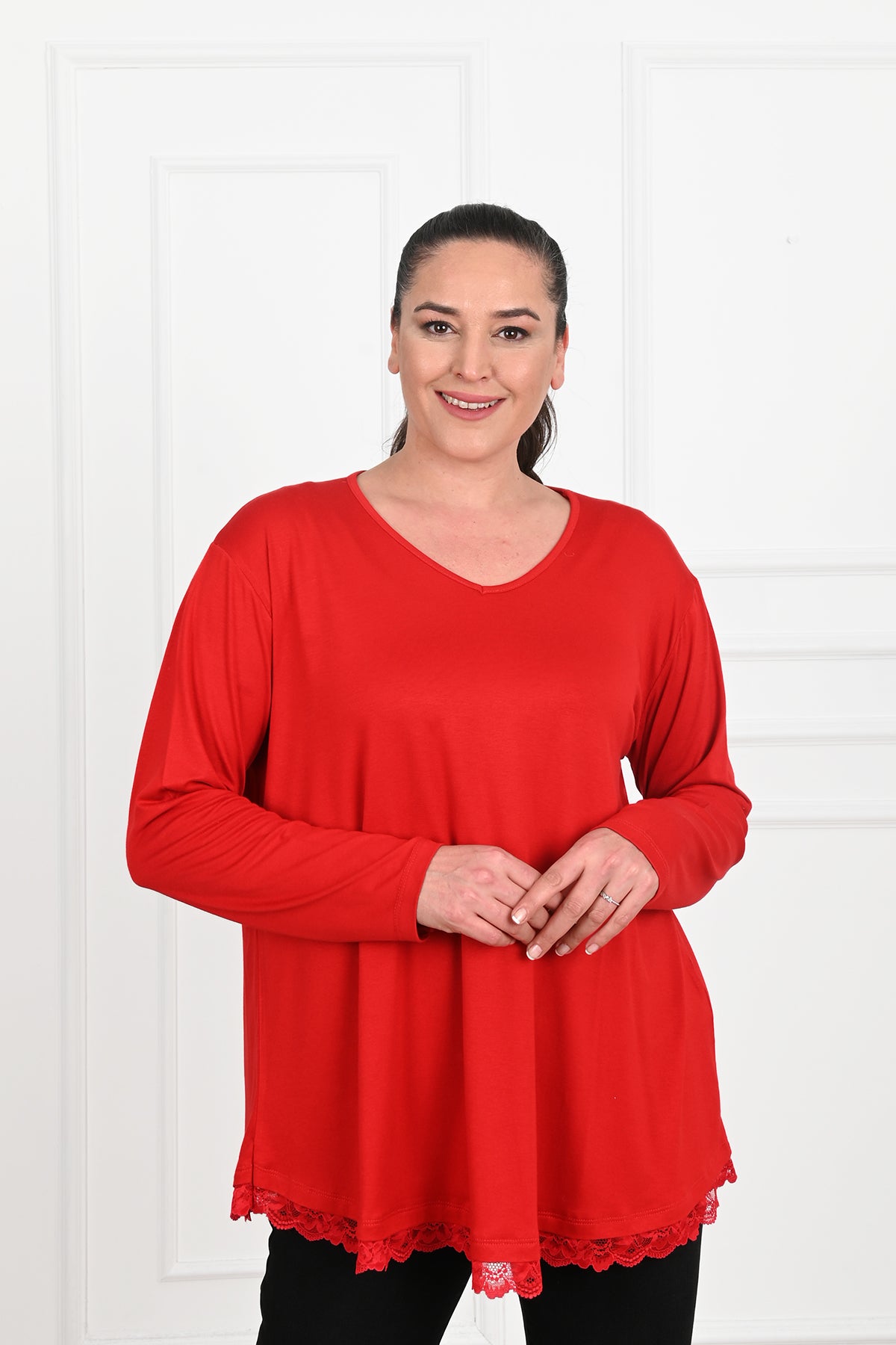 Bluza dama marimi dantela 1386-23