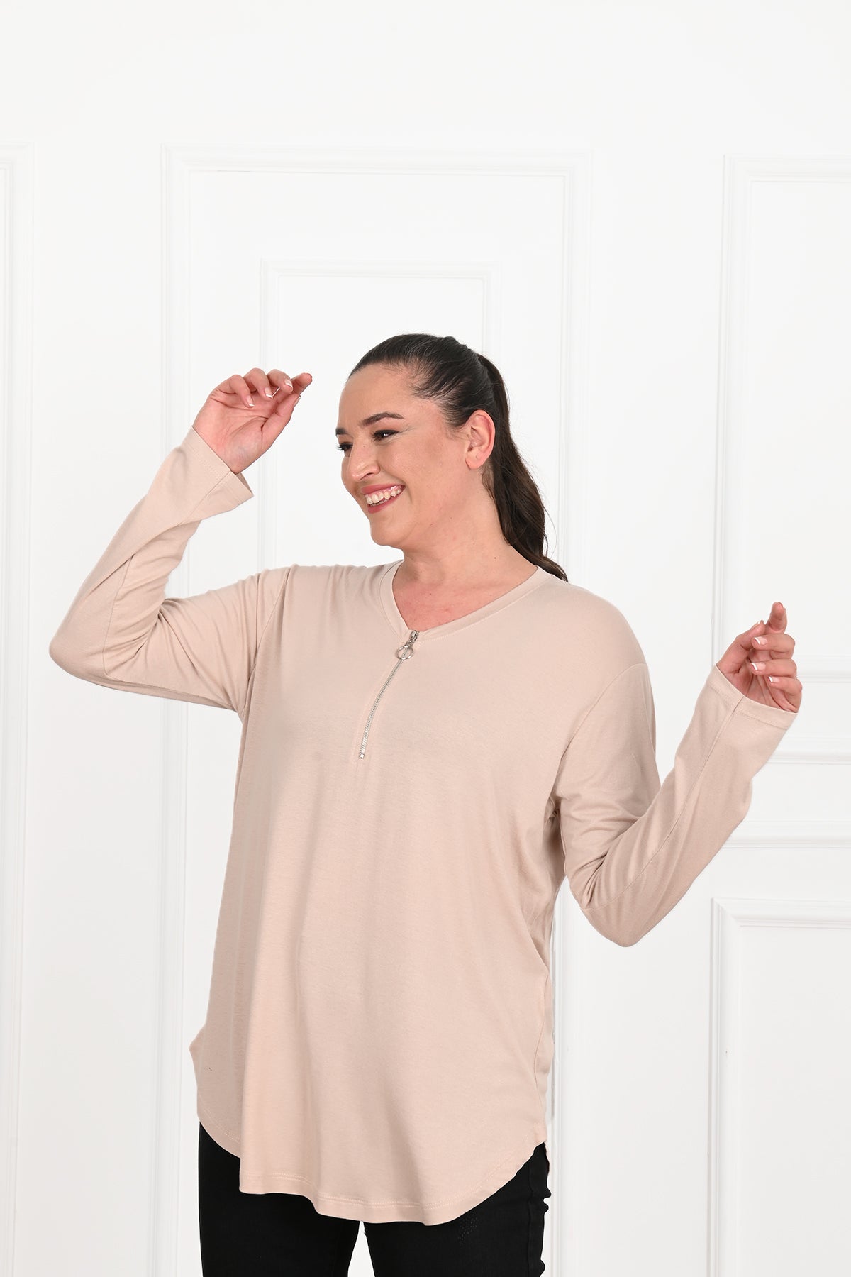 Bluza dama marimi mari cu fermoar 1387-23