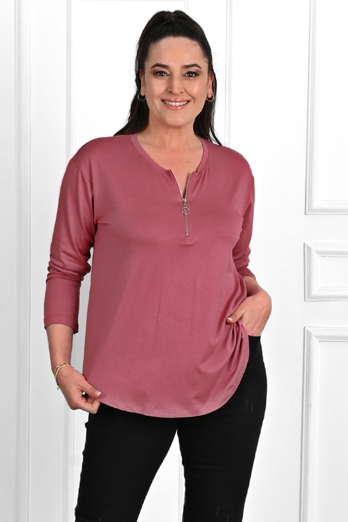 Bluza dama marimi mari cu fermoar 1387-23