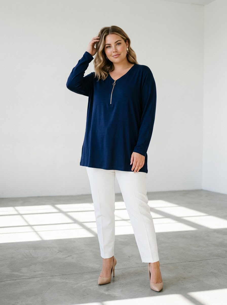 Bluza dama marimi mari cu fermoar 1387-23