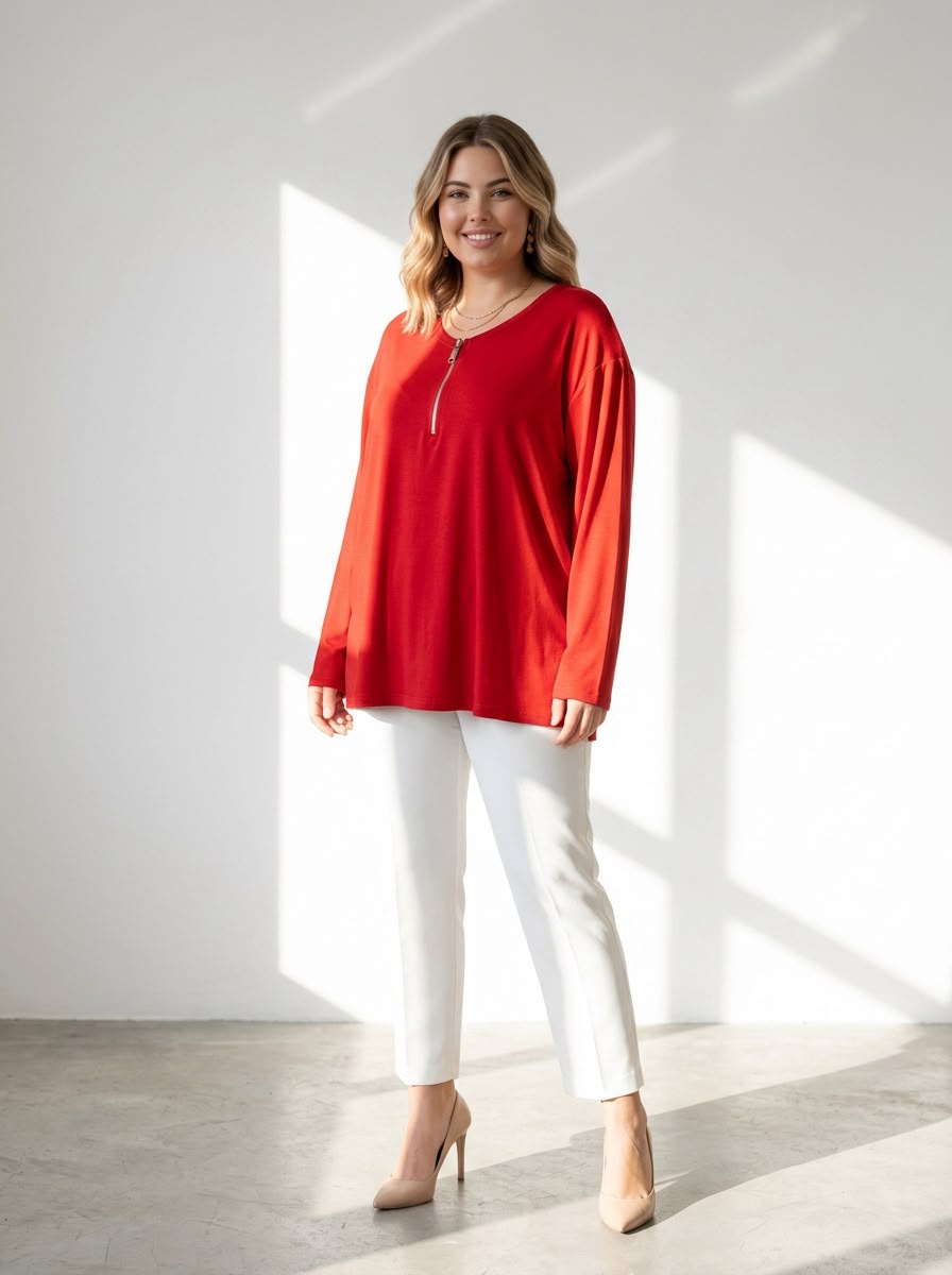 Bluza dama marimi mari cu fermoar 1387-23