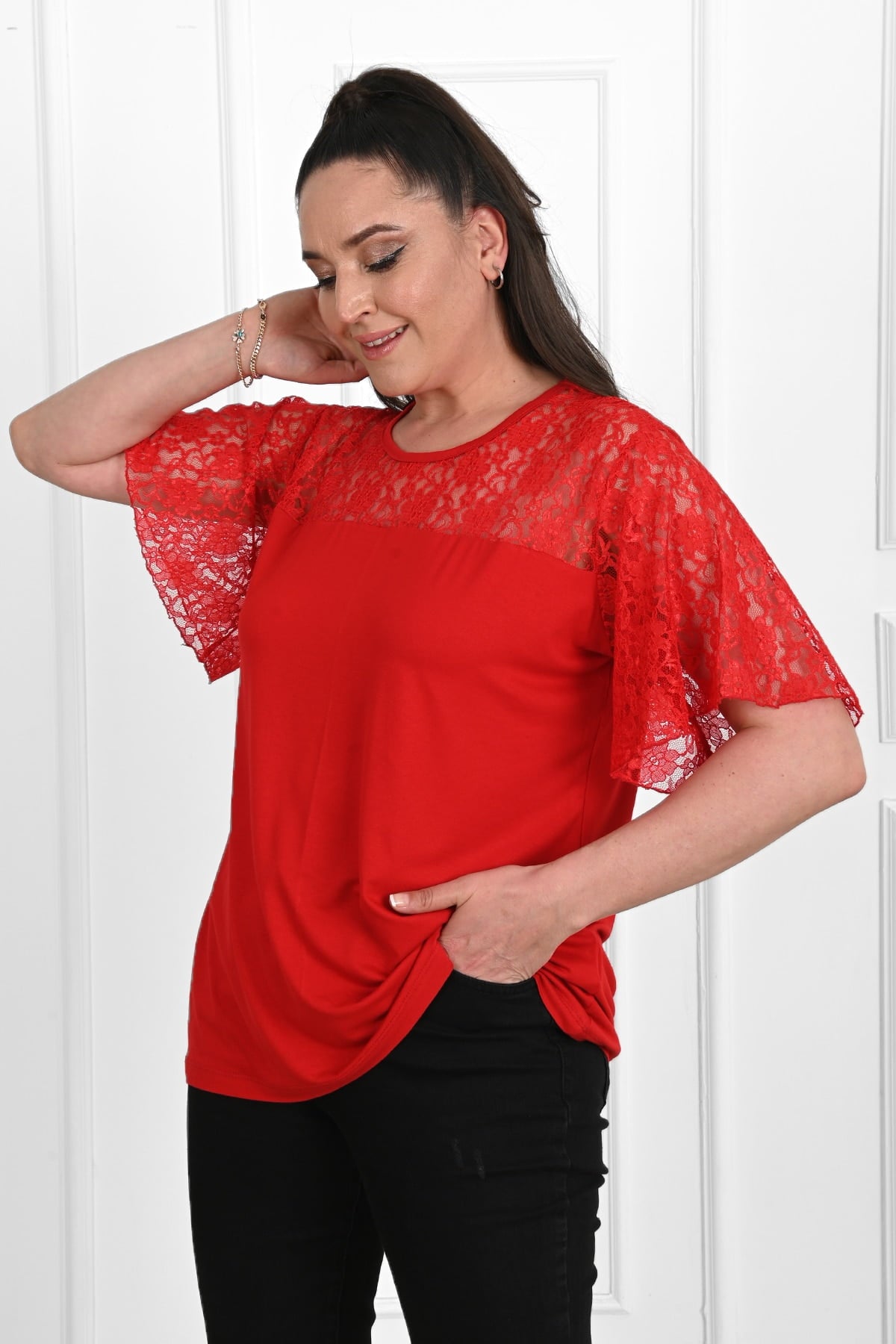 Tricou dama marimi mari cu dantela 1428-23