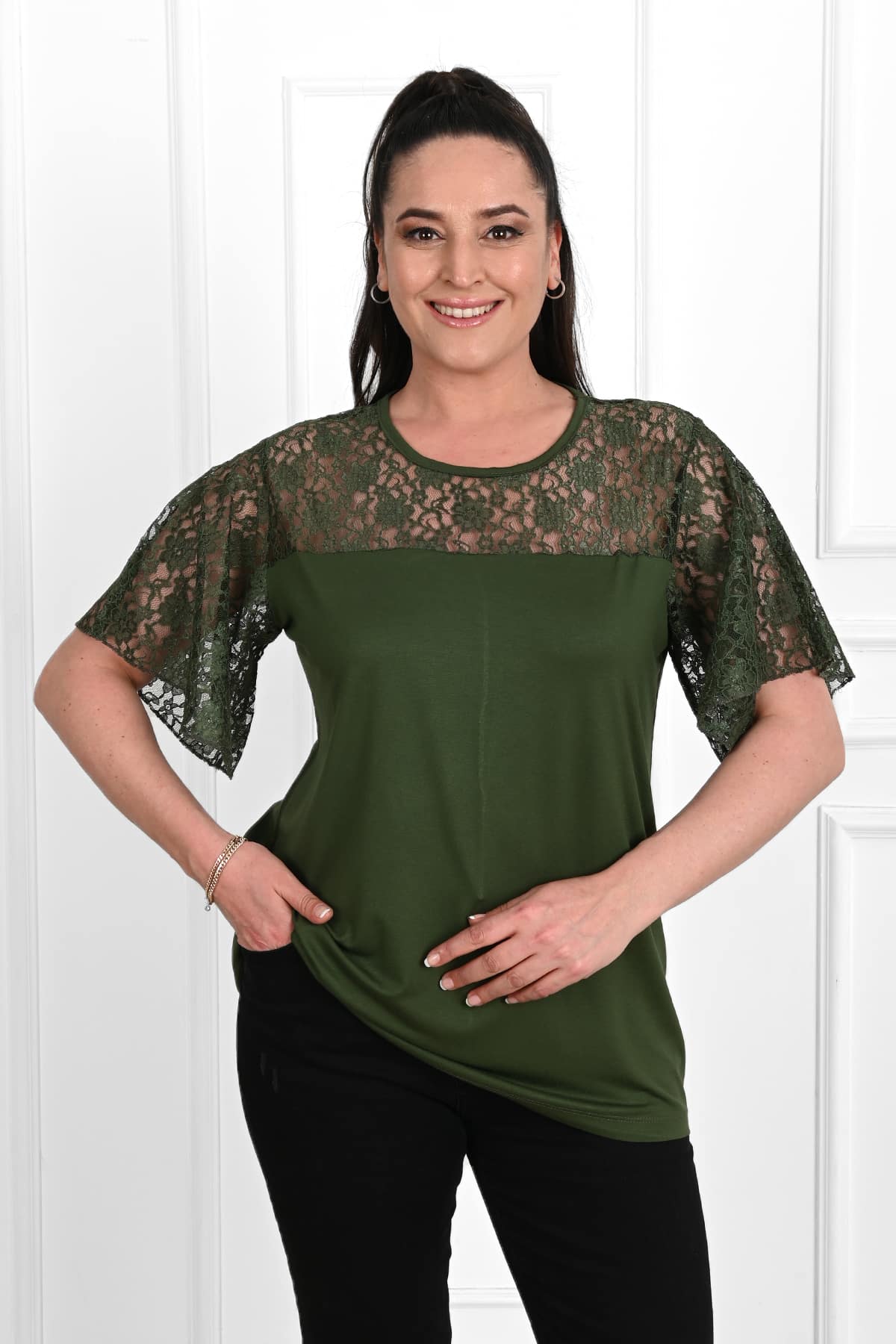 Tricou dama marimi mari cu dantela 1428-23
