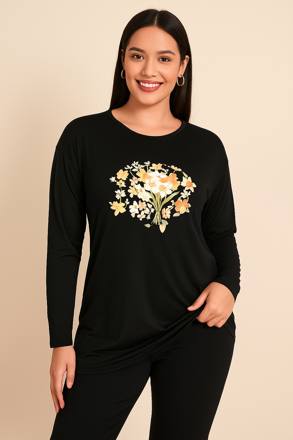 Best Sellers, Bluza dama marimi mari Bouquet 1431-23, bigsize.ro