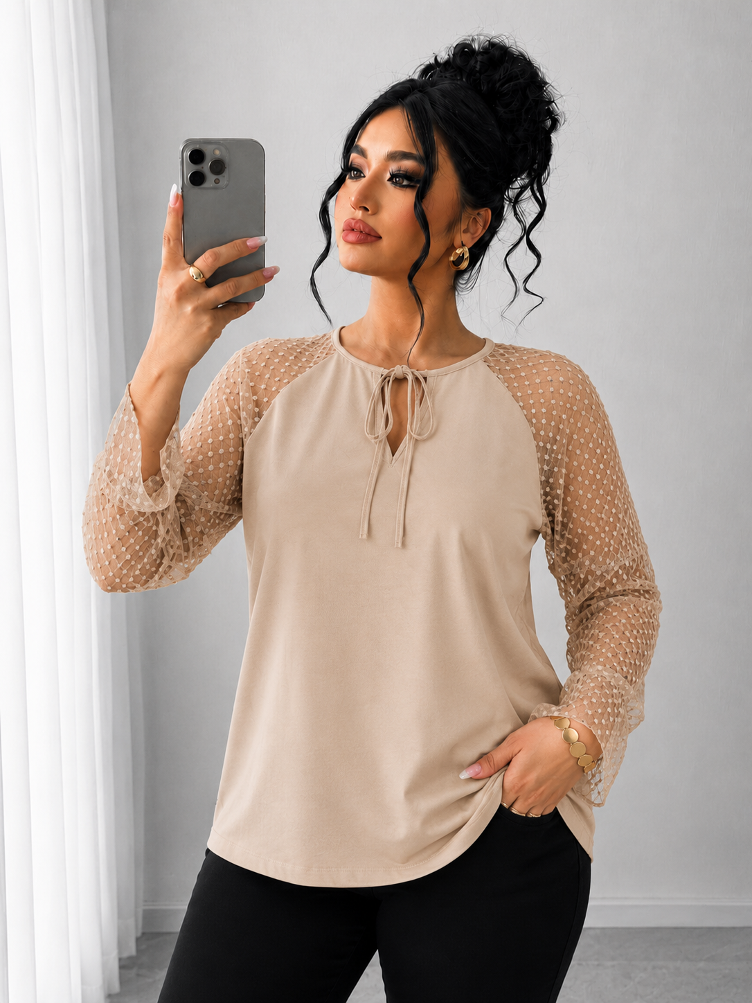 Bluze dama marimi mari negre, Bluza dama marimi mari buline 1451-23, bigsize.ro
