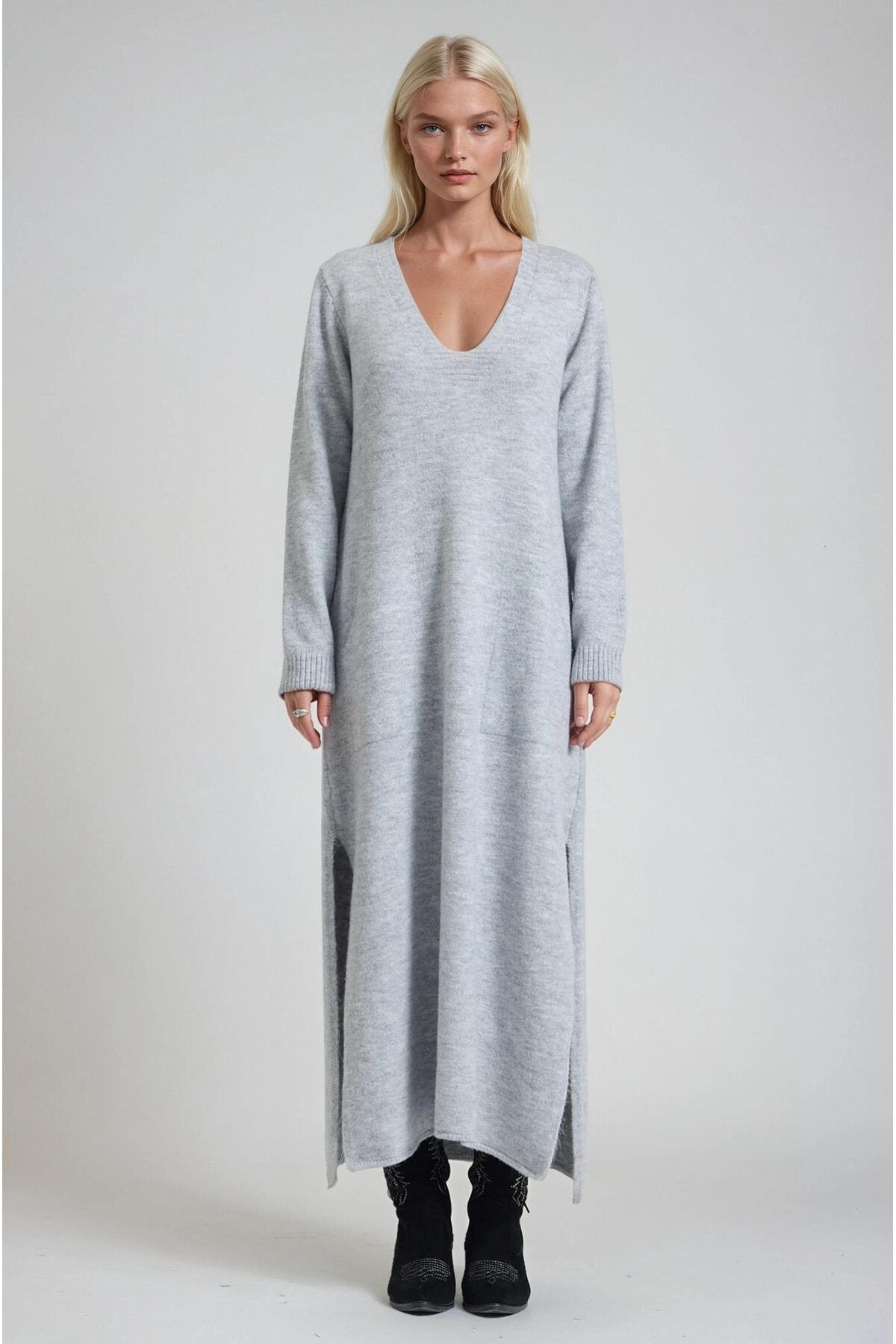 Rochie tricotata dama marimi mari 2019