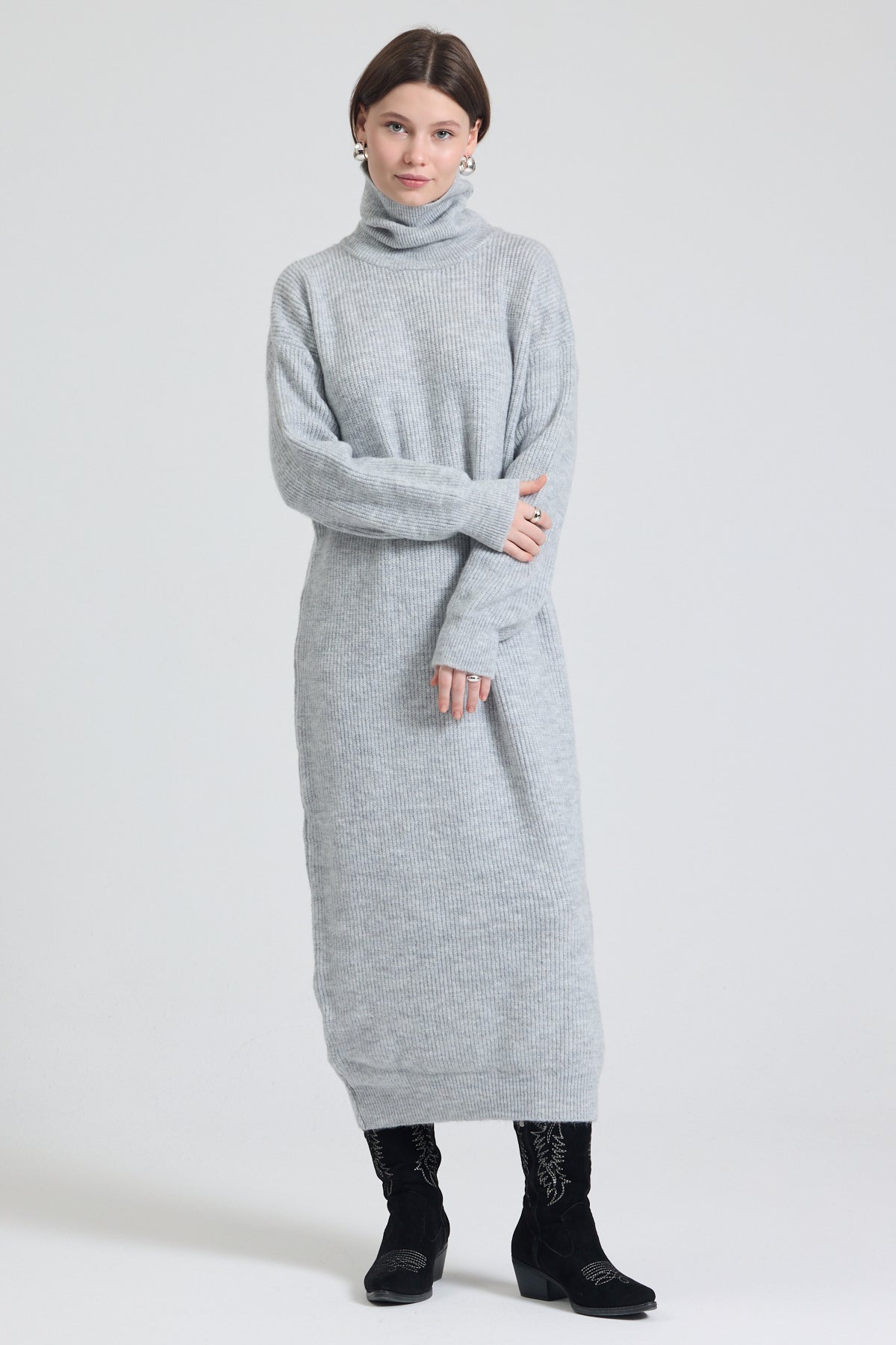 Rochie tricotata dama marimi mari 2018