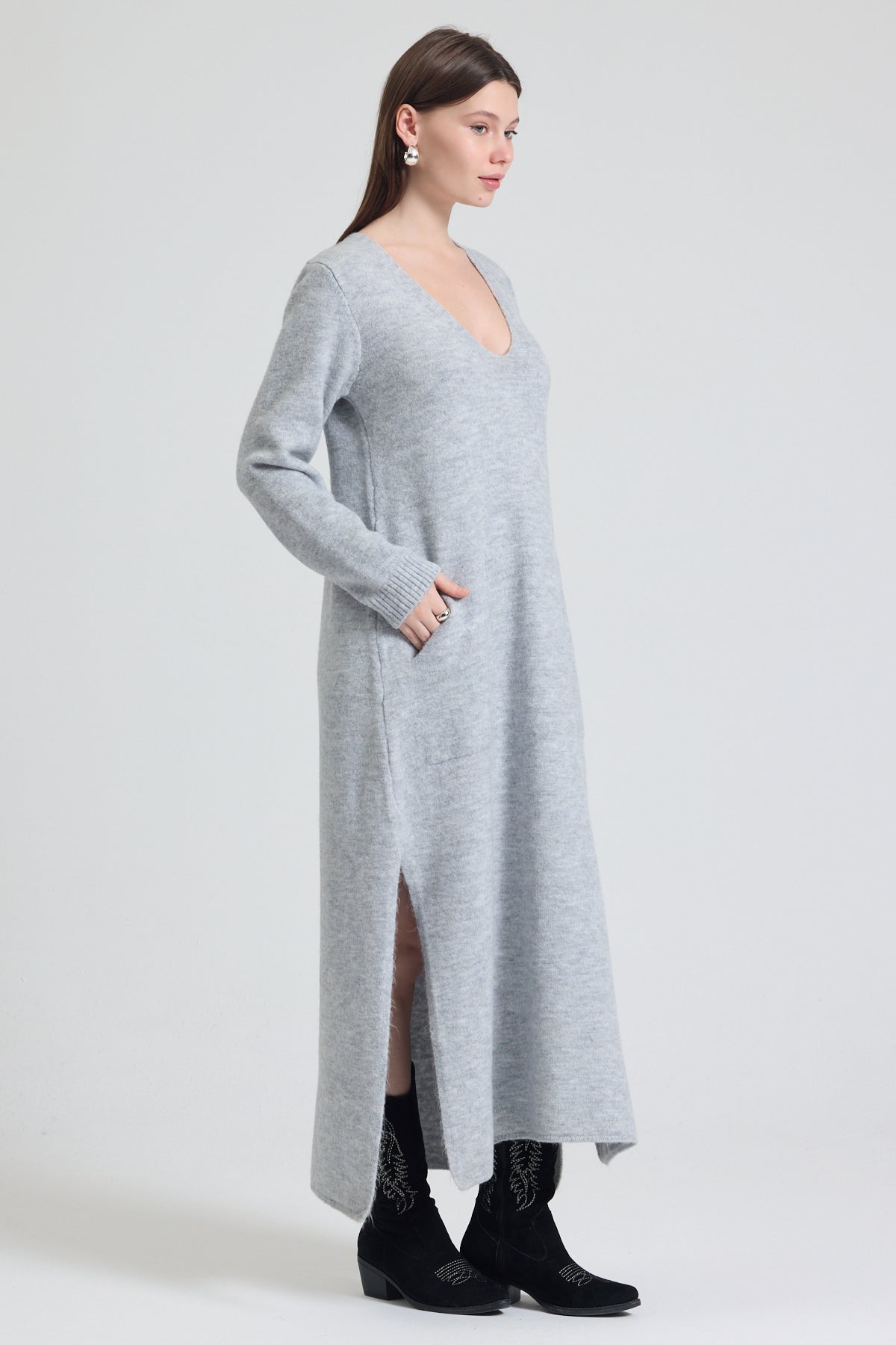 Rochie tricotata dama marimi mari 2019