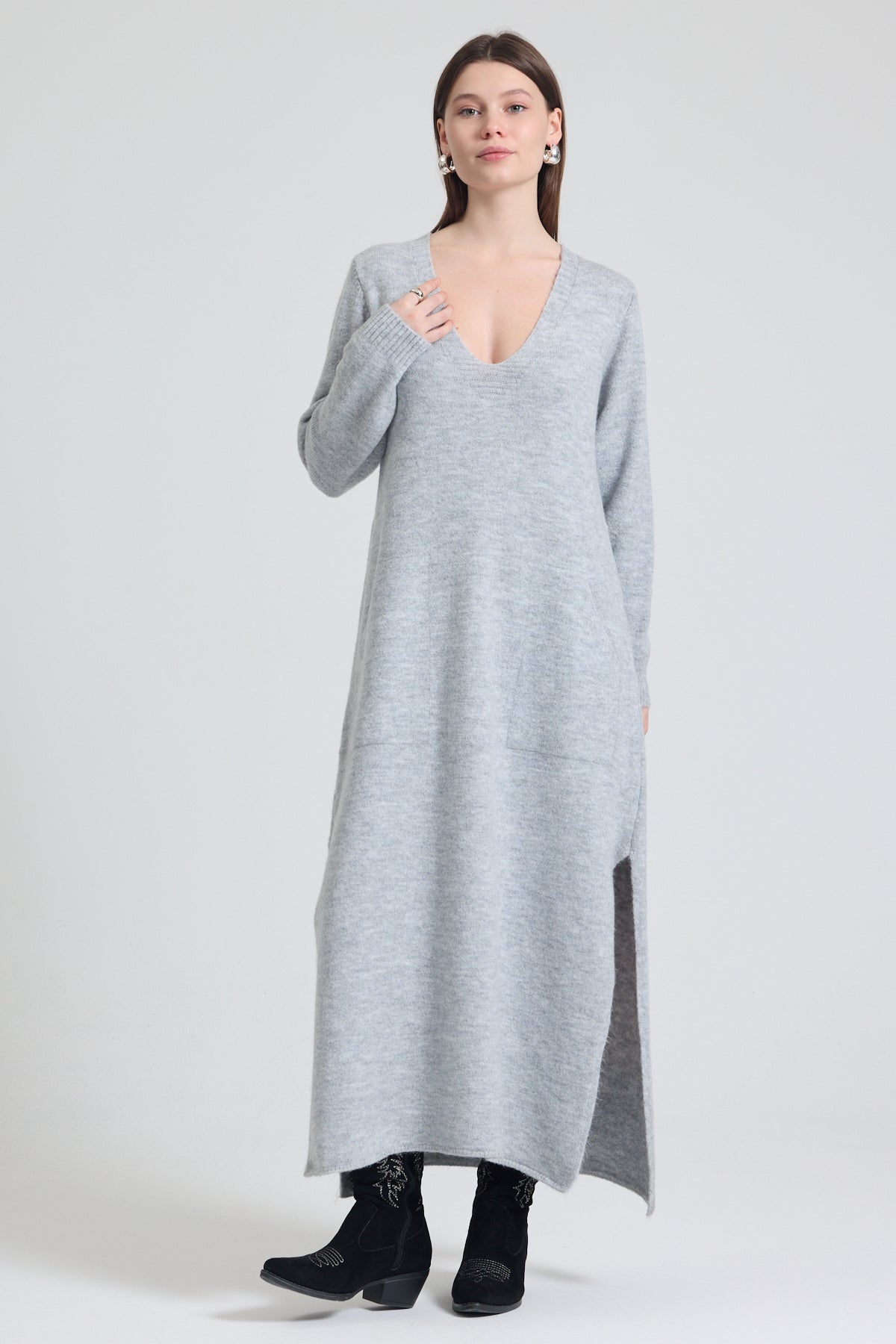 Rochie tricotata dama marimi mari 2019