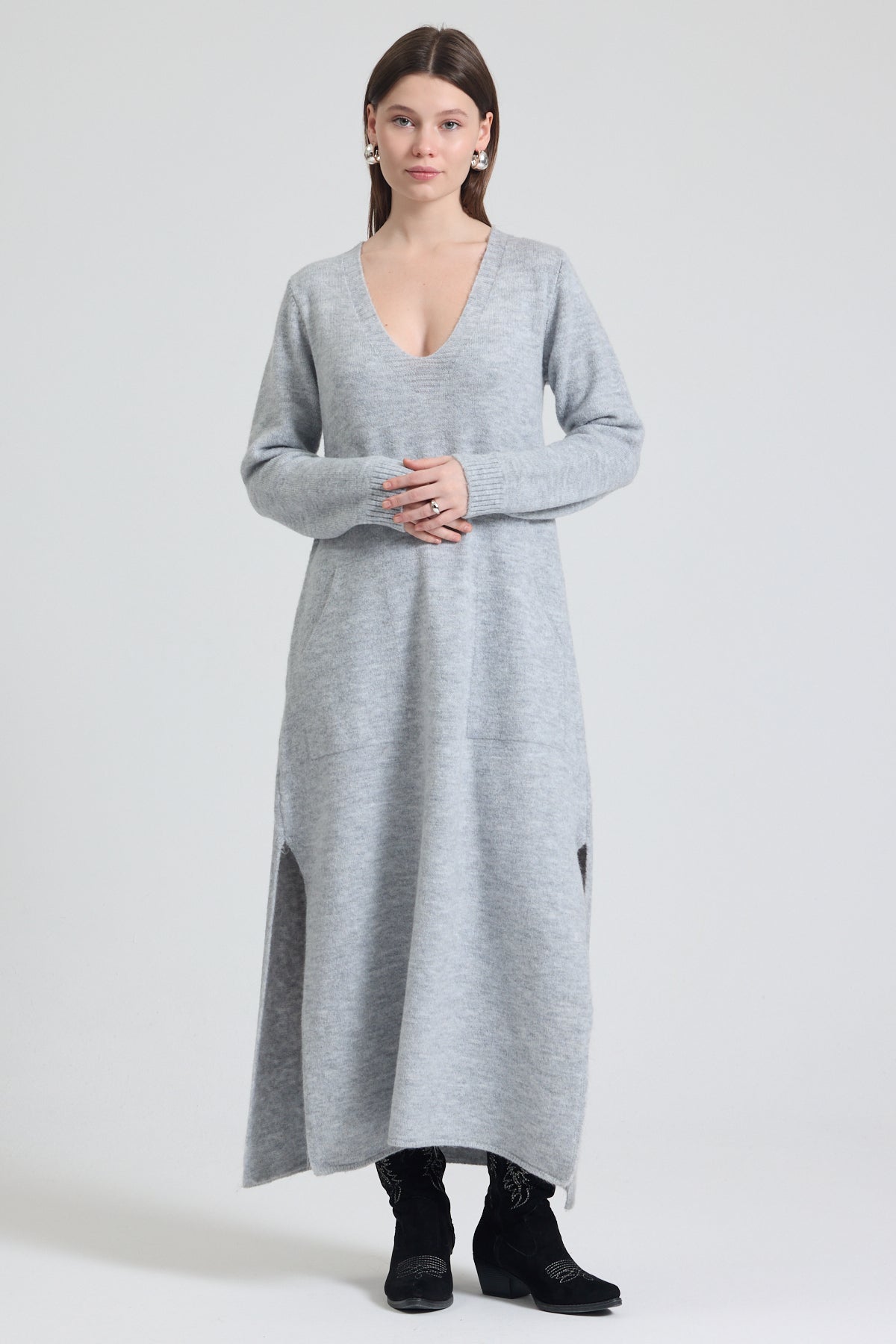 Rochie tricotata dama marimi mari 2019