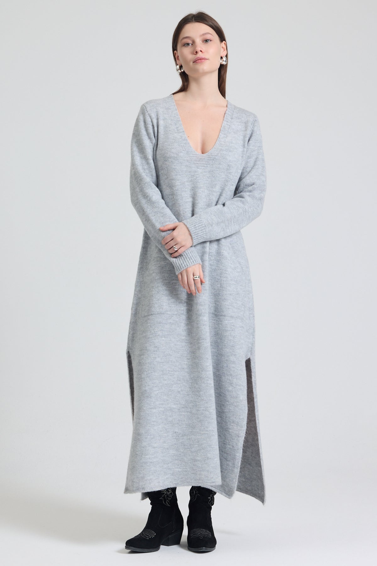 Rochie tricotata dama marimi mari 2019