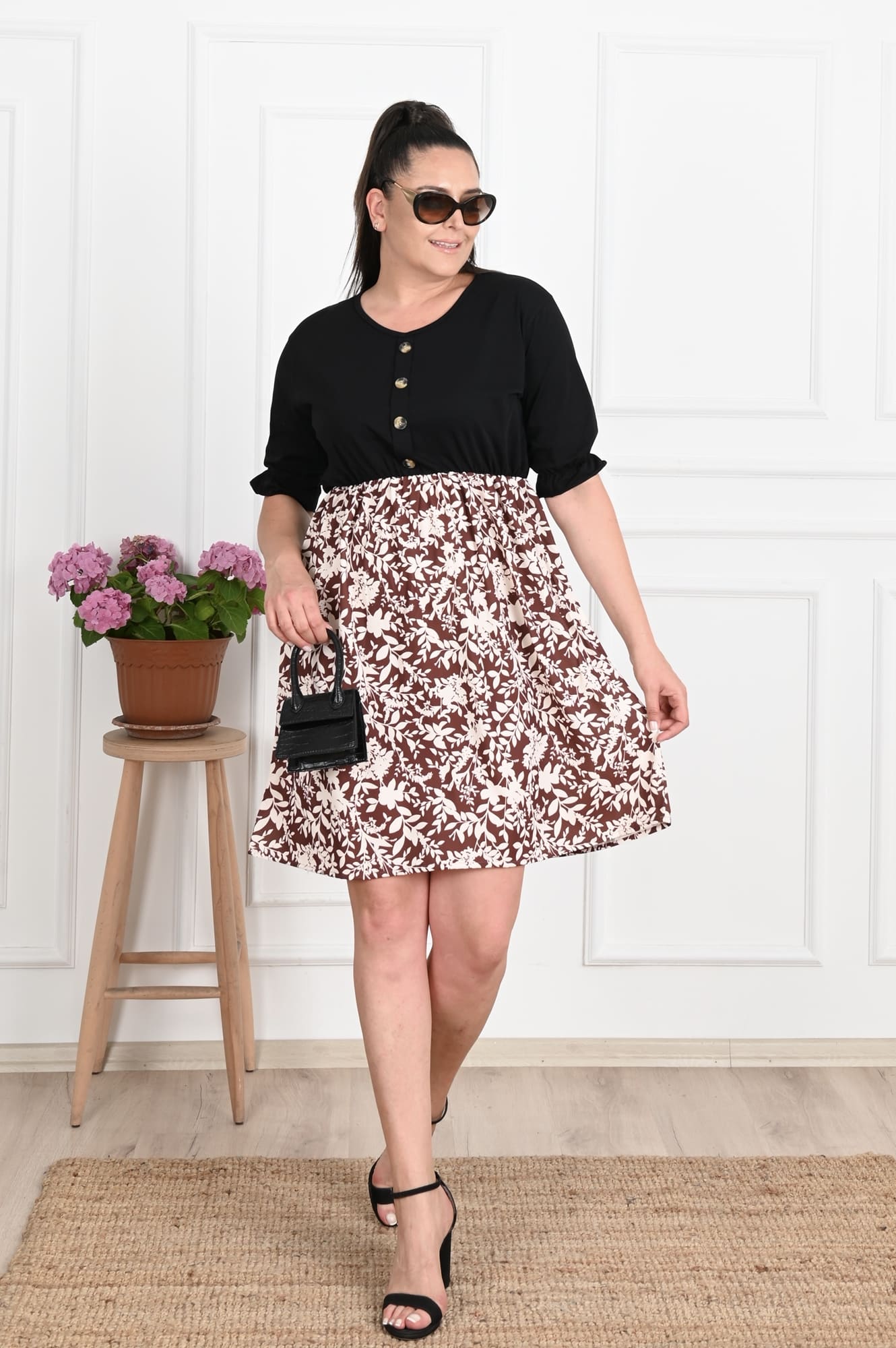 Rochie dama marimi mari cu nasturi 5086-22
