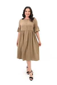 Rochie dama marimi mari cu nasturi si buzunare aplicate 5241-24