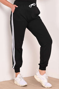 Pantalon dama marimi mari de trening 2 dungi 6008-22