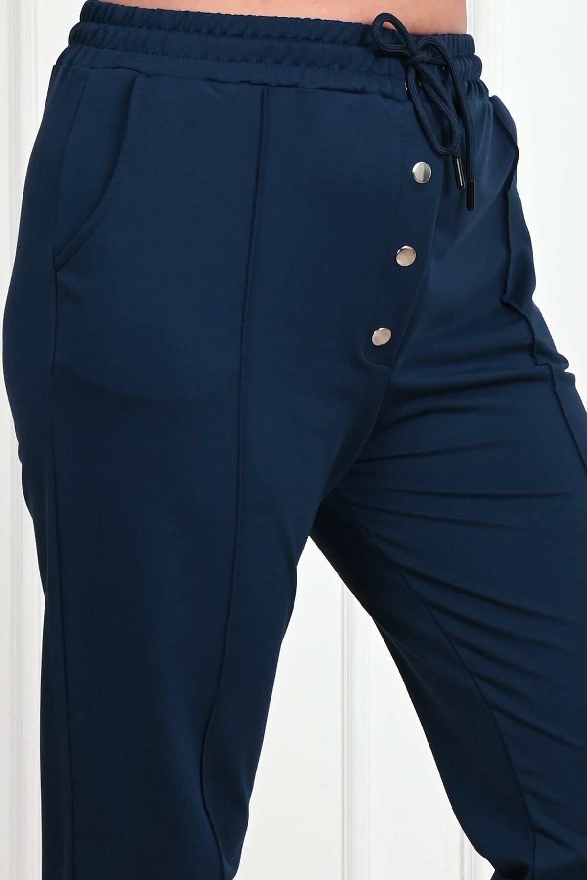 Pantaloni dama marimi mari cu elastic in talie, Pantalon dama marimi mari de trening 6055-23, bigsize.ro