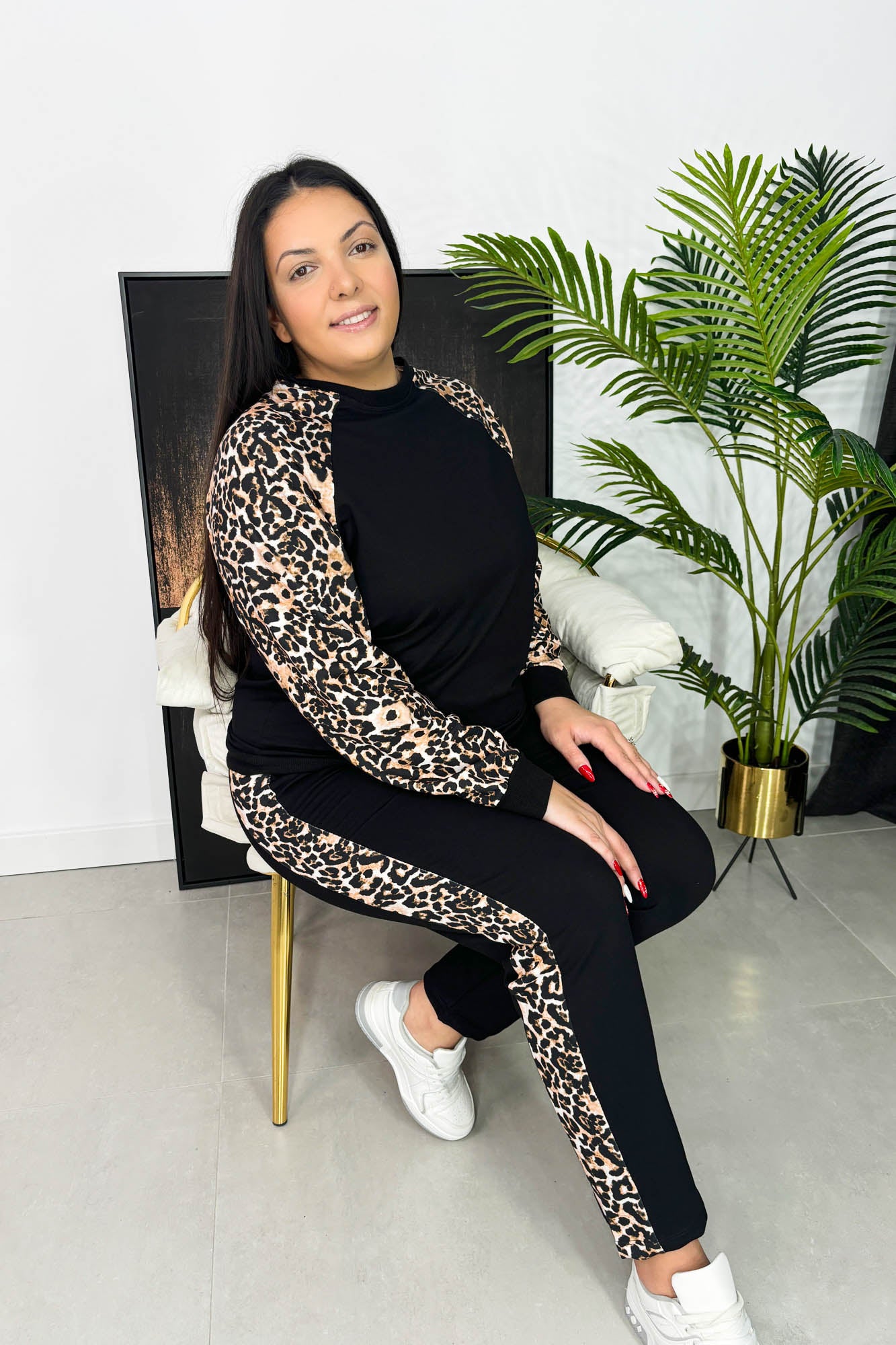 Trening dama marimi mari cu imprimeu animal print 8048