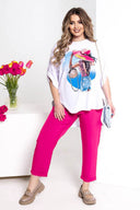 Compleu pantaloni si bluza cu imprimeu 8104