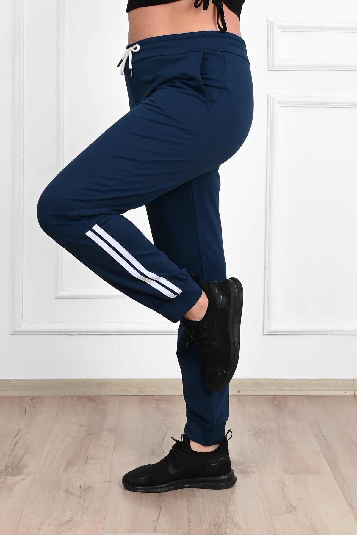 Pantalon dama marimi mari de trening cu dungi 9046