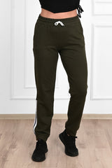 Pantalon dama marimi mari de trening cu dungi 9046