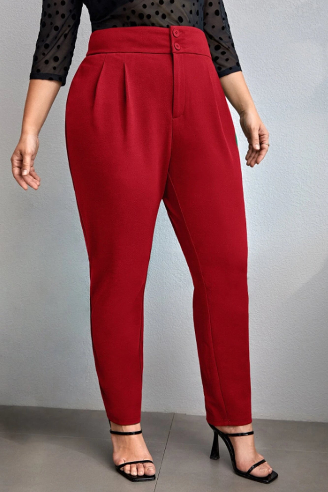 Pantaloni dama marimi mari, Pantaloni dama marimi mari cu nasturi PTS002, bigsize.ro