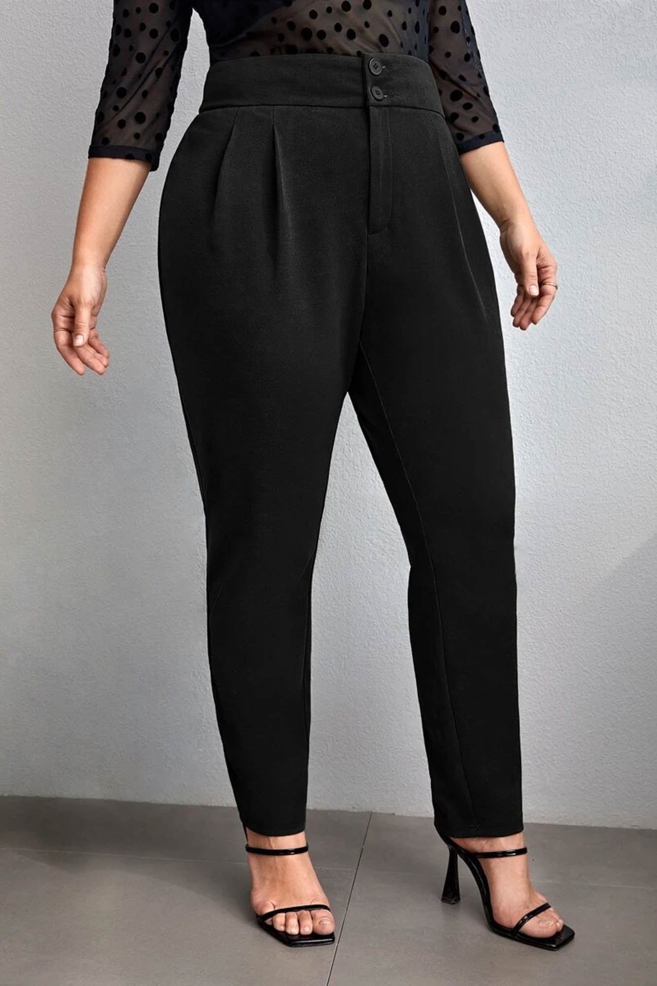 Pantaloni dama marimi mari cu nasturi PTS002
