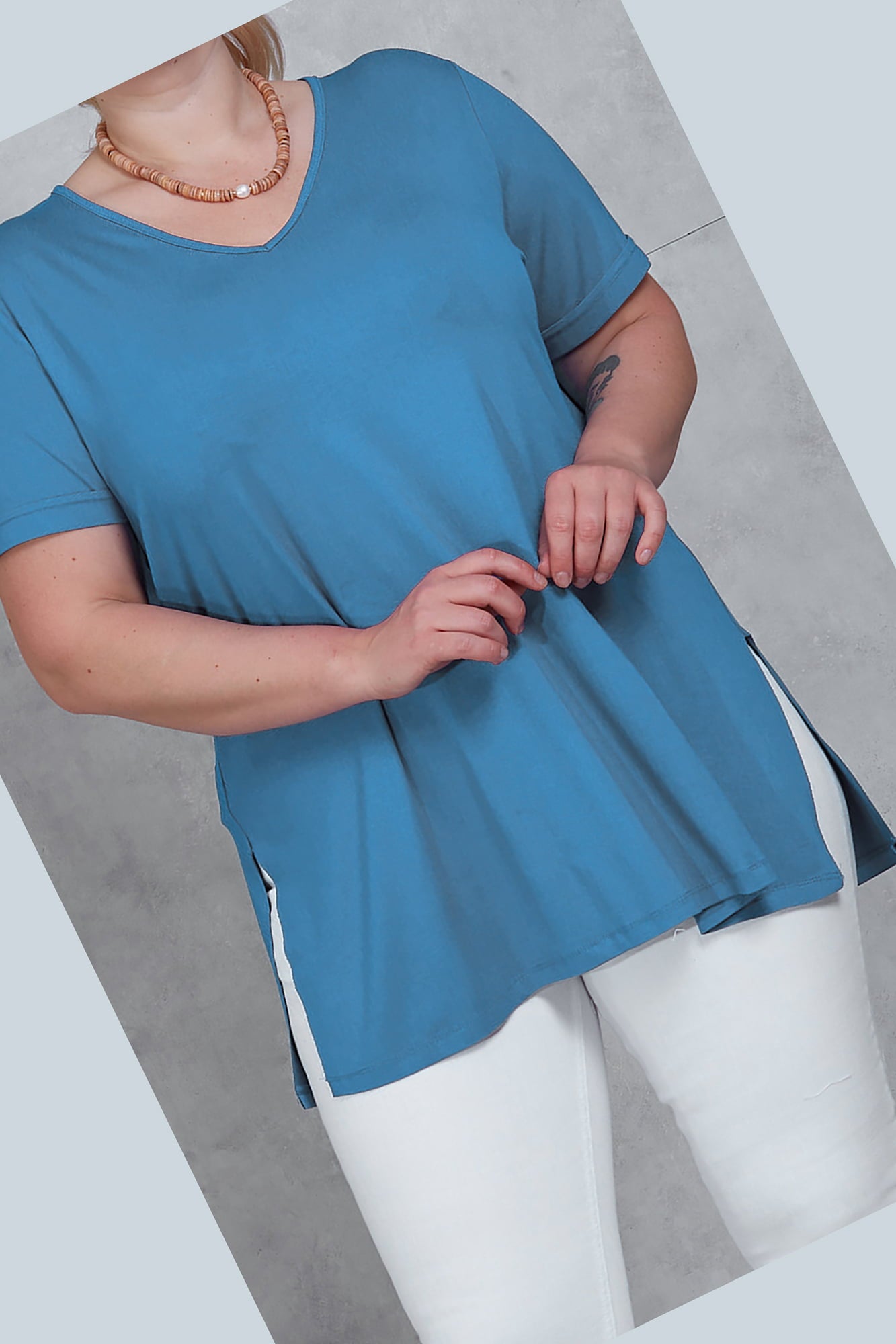 Tricou dama marimi mari despicat 1296-23